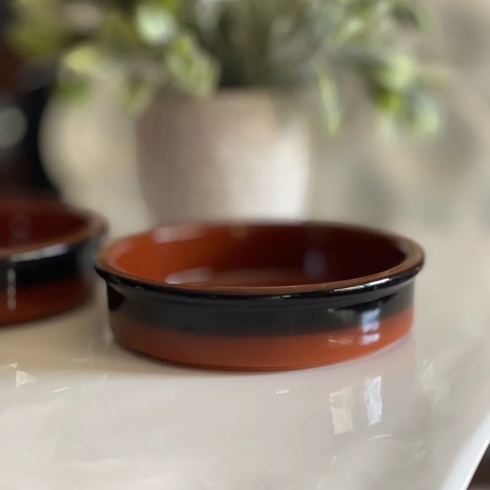 Set of Two Terra-cotta Ceramic Ramekin dishes